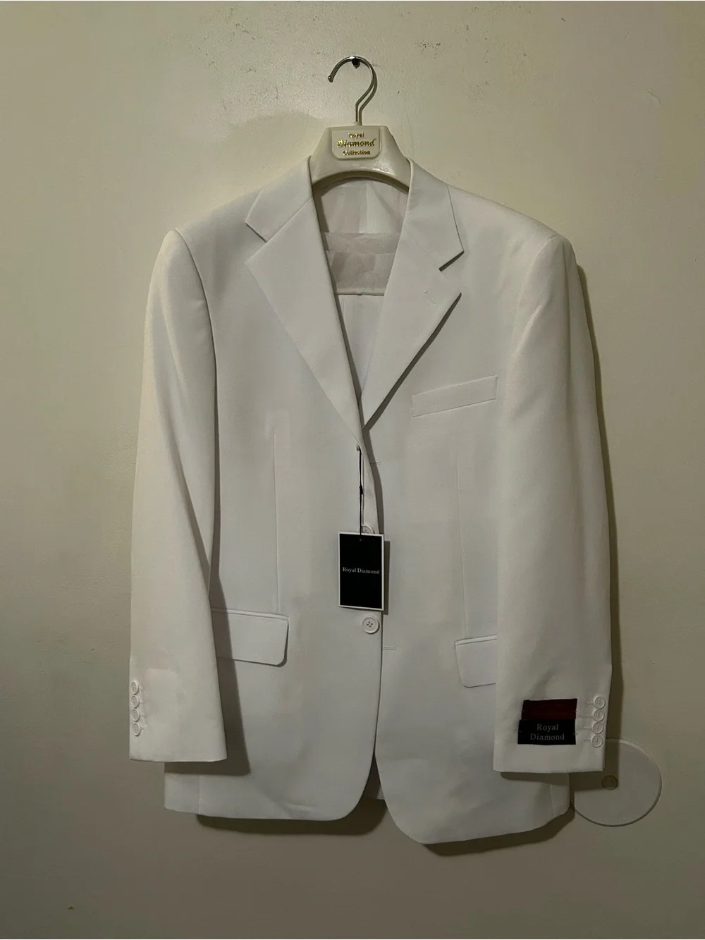 Apollo King White Poplin Classic Fit Suit